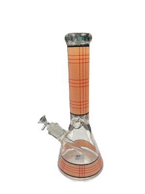 14" Pink Plaid Beaker Bong