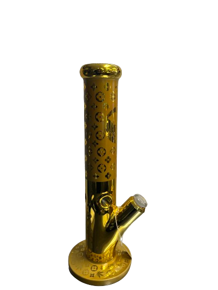 13" Diamond Glass Gold Bong