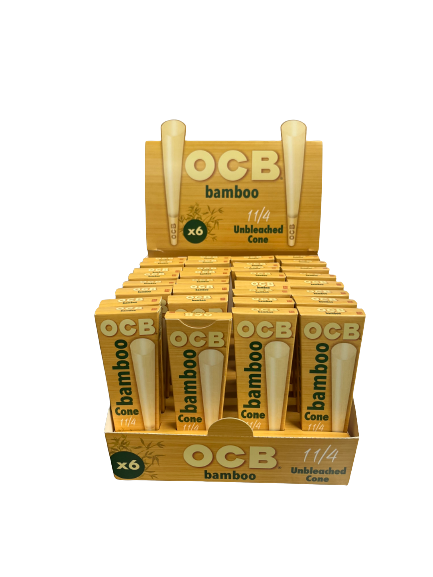 OCB Unbleached Bamboo Cone 1.25 x6