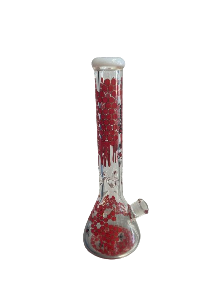 16" Red Designed Bong